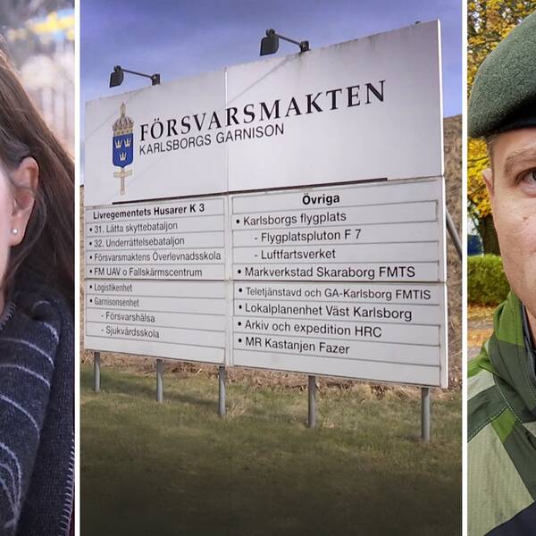 Starta klippet för att se SVT:s reporter Frida Björk på plats vid K3 i Karlsborg – efter att Försvarsmaktens egna utredningar blivit klara, regementets chef Ola Barvér (t.h) vill inte ställa upp på en intervju.