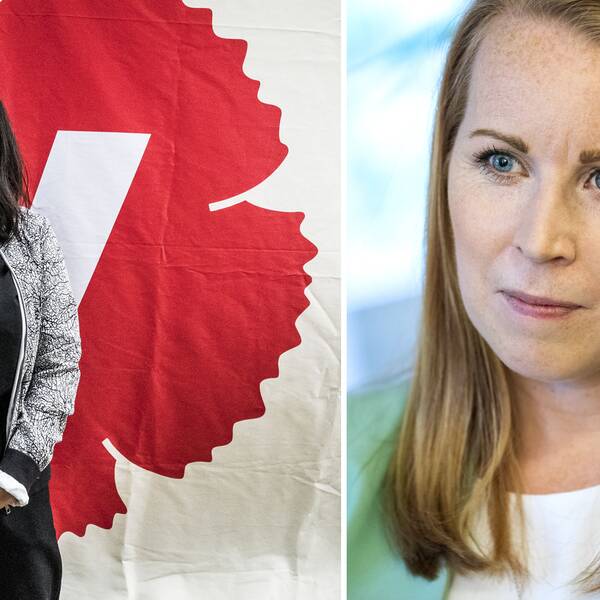 Vänsterpartiets partiledare Nooshi Dadgostar och Centerpartiets partiledare Annie Lööf.