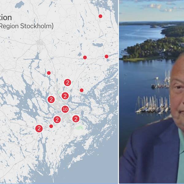 Karta över Stockholms län samt Harry Bouveng.