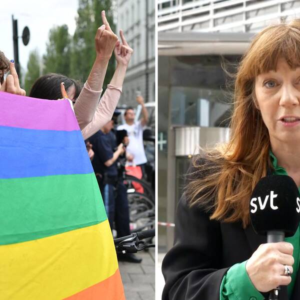 Regnbågsprotester i samband med EM-matchen mellan Tyskland och Ungern / SVT:s reporter Elin Jönsson.