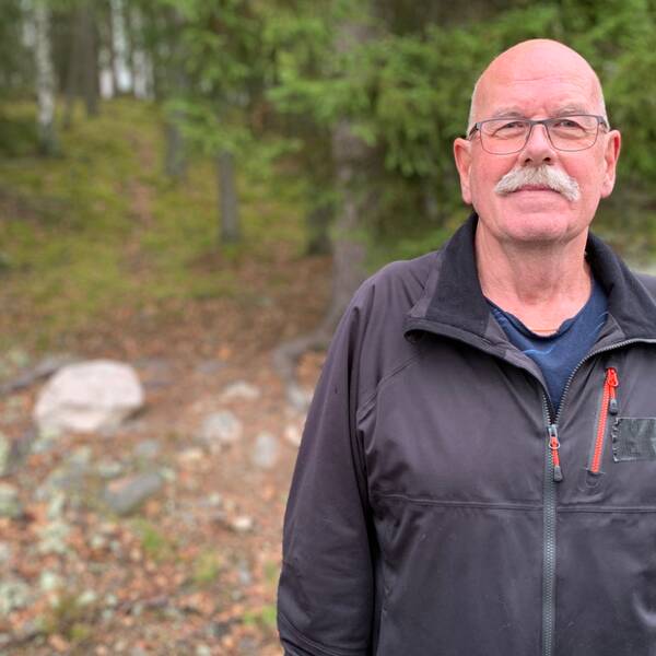 Gert Arvidsson vid en skogstomt.