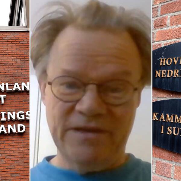 Tredelad bild. Längst till vänster en bild på Ångermanlands tingsrätt. I mitten Tage Alalehto. Längst till höger en bild på Hovrätten för Nedre Norrland.
