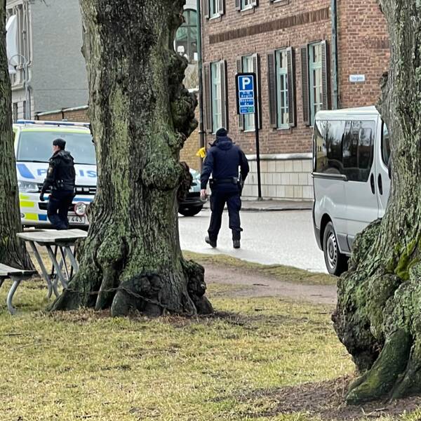 Polisen var på plats i området runt Kattrumpan och pratade med tänkbara vittnen under torsdagsförmiddagen.
