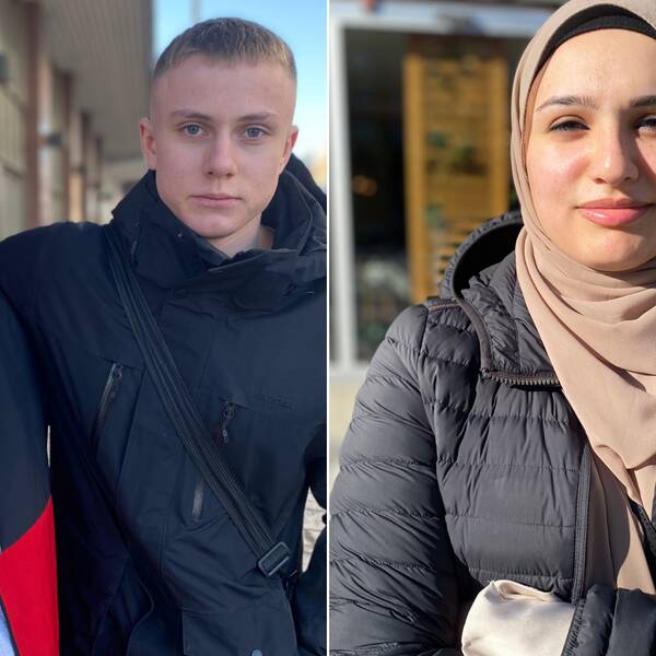 Bilden är delad i två. Den vänstra bilden är en bild på två tonårspojkar Jakob Normark och Leo Lundqvist Jansson. Den högra bilden är en bild på en ung kvinna Noor Aljameel.