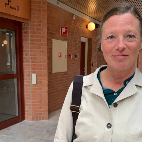Docent Rudman i en korridor på Högskolan Dalarna.