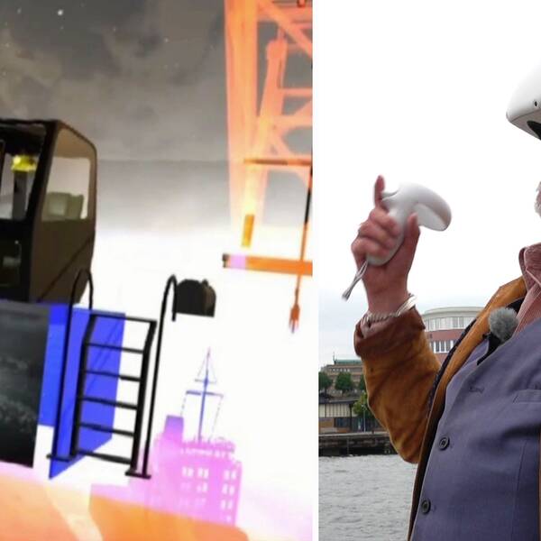 Vill du prova att svetsa, köra kran och sjösätta fartyg? Då kan du sätta på dig VR-glasögon och hänga med när bland annat tidigare varvsarbetaren Kerstin Rundström visar runt bland båtvarven.