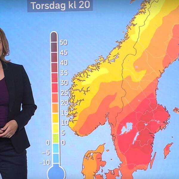 SVT:s metorolog Tora Tomasdottir .
