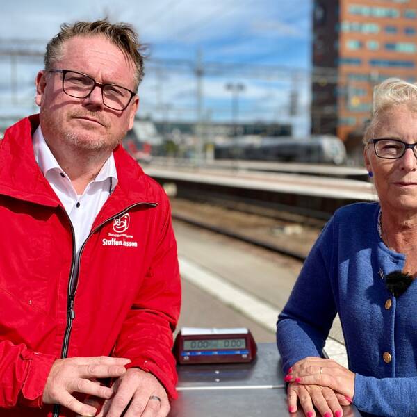 Staffan Jansson (S), ordförande i kommunstyrelsen i Västerås och Elisabeth Unell (M), oppositionsråd.