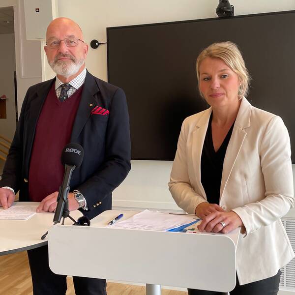 Christopher Jarnvall (SD), talesperson Sverigedemokraterna Norrköping och Sophia Jarl (M), talesperson Moderaterna Norrköping