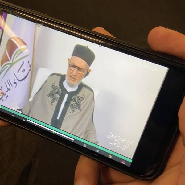 Libyens högste imam i ett klippa i arabiskspråkiga sociala medier.