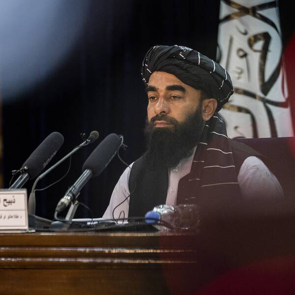 Talibanernas högsta presstalesperson Zabihullah Mujahid gav uppgifter om onsdagens avrättning. Arkivbild.