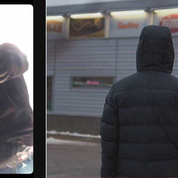 Bilden till vänster är hämtad från ett förundersökningsprotokoll av en gängkriminell man.
