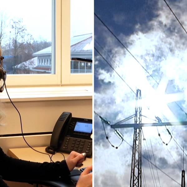 Kvinna med headset och eldriven.