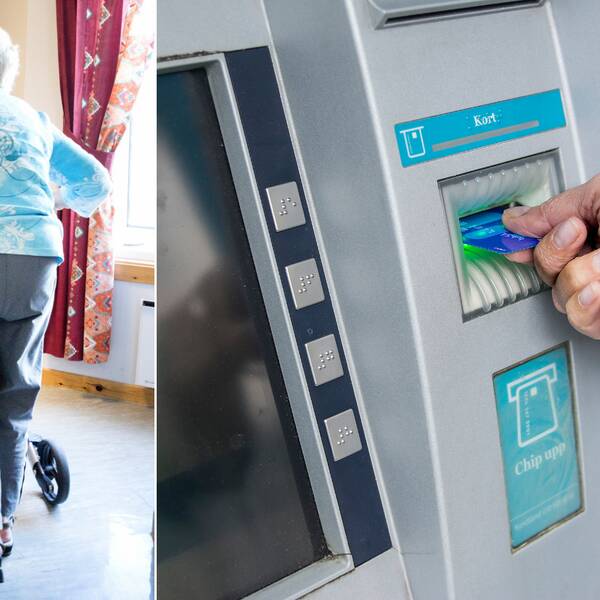 Pensionär och en bankautomat