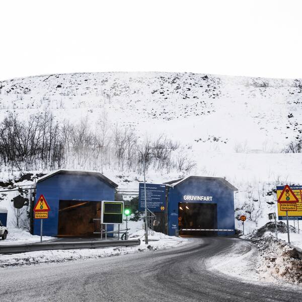 Infart till gruvan i Kiirunavaara-fjället