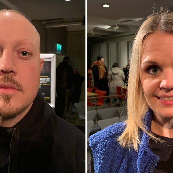 Porträttbild på en man (rapparen Sebastian Stakset) och en kvinna (Malin Hagenfors på Pingstkyrkan Eskilstuna)