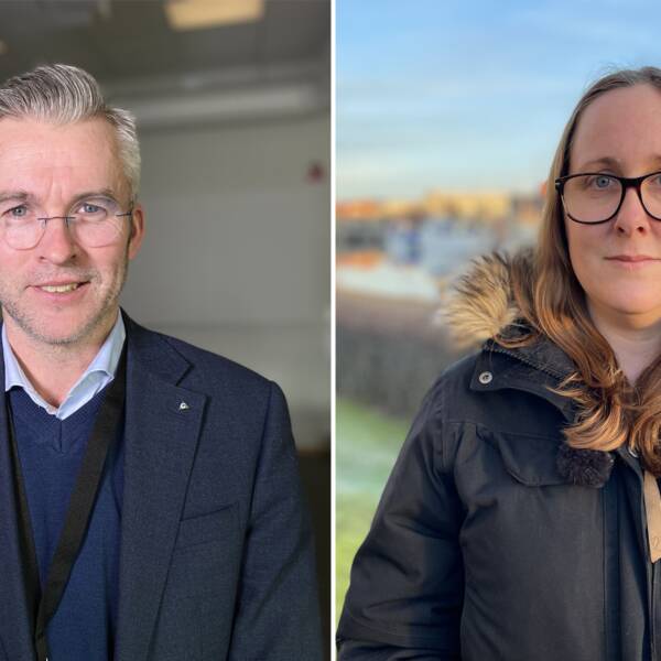EN man, Stellan Ahlström som är sjukhusdirektör på Skaraborgs sjukhus och en kvinna Emma Larsson.