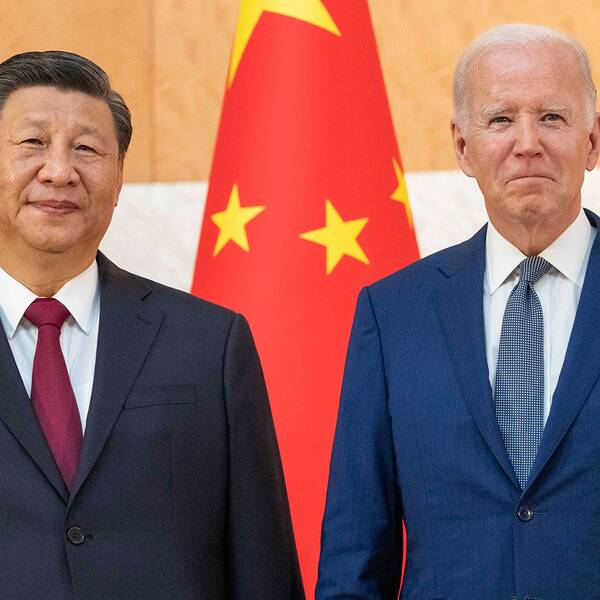 President Xi Jinping och president Joe Biden vi G20-mötet på Bali.