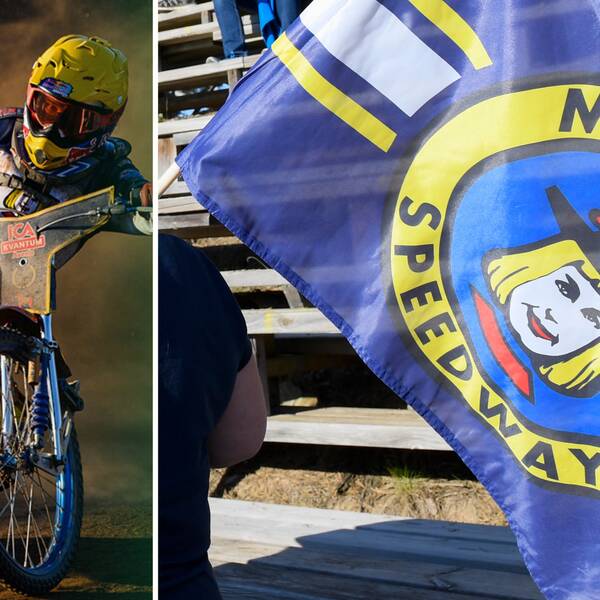speedwayåkare och en masarnaflagga.