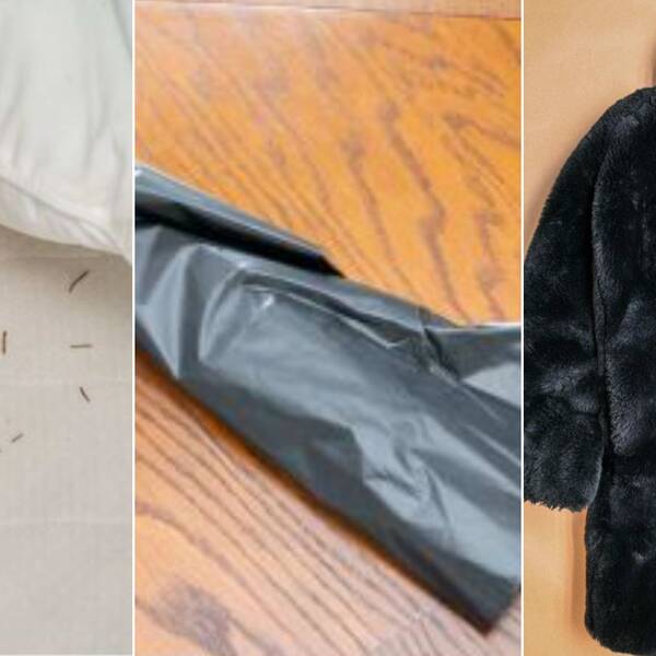 barr som ligger på sängen, en rulle sopsäckar, 18-åringens jacka.