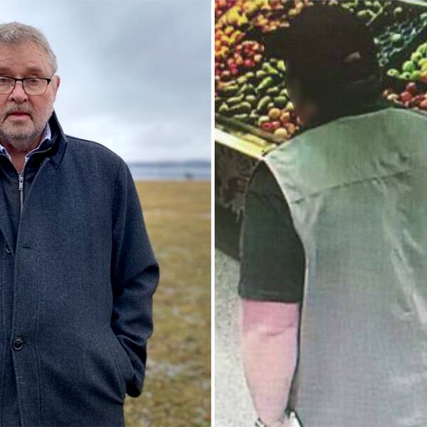 Bilden till vänster är från när den nu mordmisstänkte mannen i västra Värmland misstänktes snatteri. Mannen friades. Till höger ses den misstänktes advokat.
