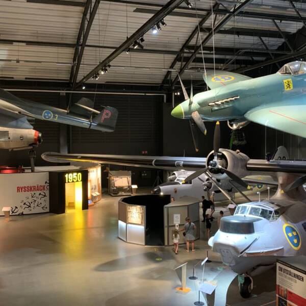 Interiör flygvapenmuseum.