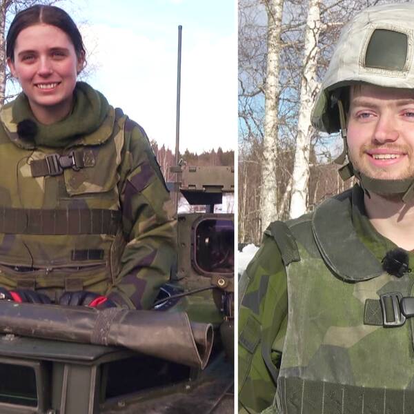 Vagnchefen Alva Wärdell och föraren Thomas Ramström.