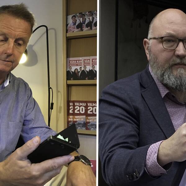 Kommunalrådet och gruppledaren Jan Björklund (S) och Socialdemokraternas ordförande Mikael Andersson.
