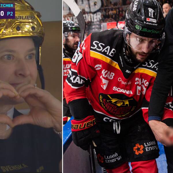 Luleås Jennie Hiirikoski skickade hälsning från läktaren till Komarek.