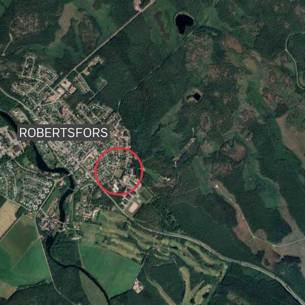 kartibild på robertsfors ovanifrån i 2D