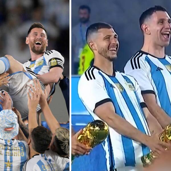 Messi och spelarna hyllades och firade rejält.
