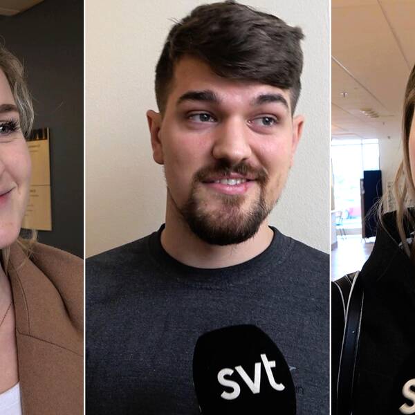Tre studenter på campus Helsingborg.