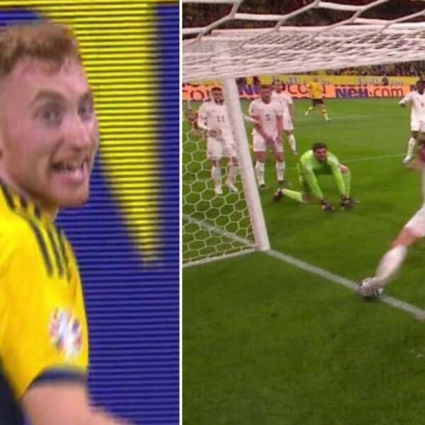 Dejan Kulusevski centimeter från ledningsmål för Sverige