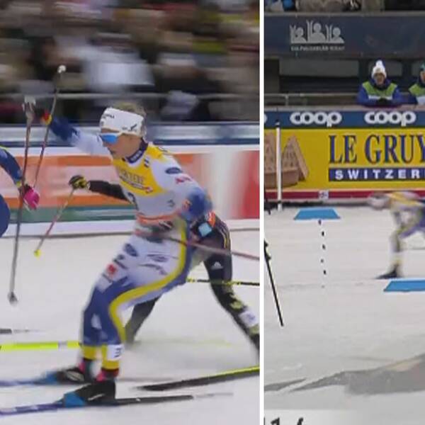 Moa Ilar släppte förbi Dahlqvist på upploppet efter brutna staven.