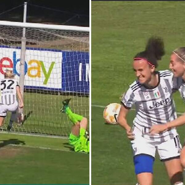 Se när Linda Sembrant gör 1-0 för Juventus mot Inter. 