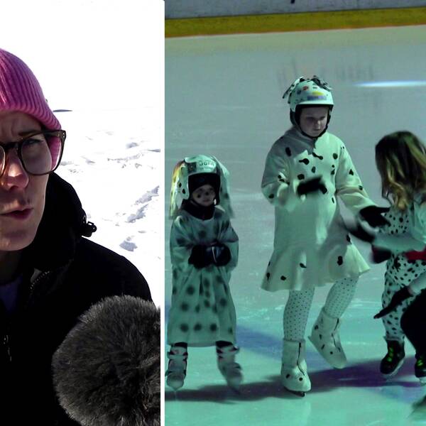 Till vänster Ida Sjögren som är bekymrad över det som hänt. Till höger från föreningen vintershow där barnen var utklädda till dalmatiner.