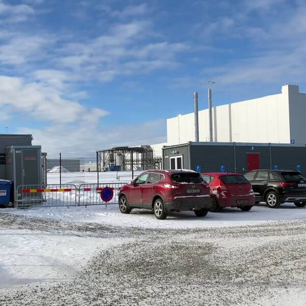 Bild på batteritillverkaren Northvolts fabrik i Skellefteå där över 2300 nya arbetstillfällen skapats.