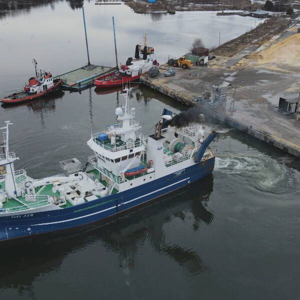 Industritrålare i hamnen i Norrsundet