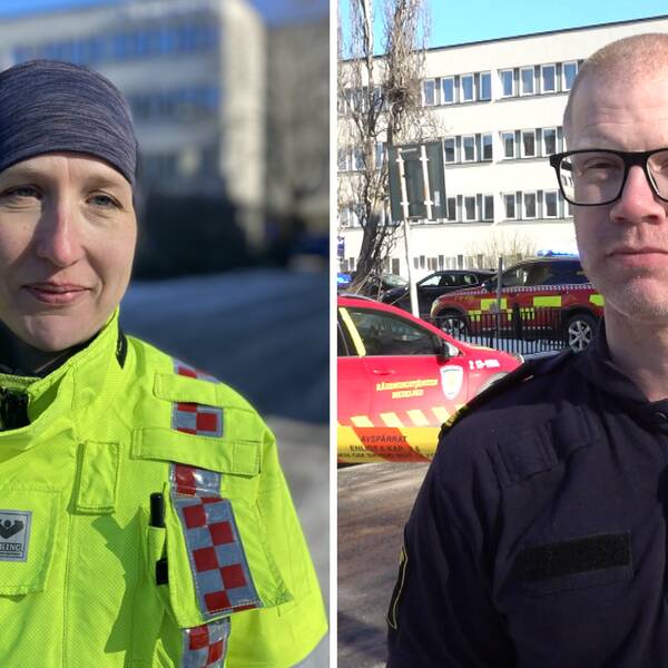 Bilden är ett montage. Till vänster är ett porträtt av Johanna Engström, räddningsledare och till höger syns förundersökningsledaren Peter Vennerbring. Båda står utomhus och har uniform på sig.