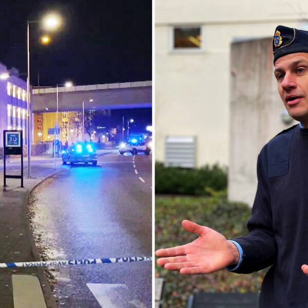 Bild från mordnatten vid högskolan i Borås, delad bild med polisen Peter Sörstedt.