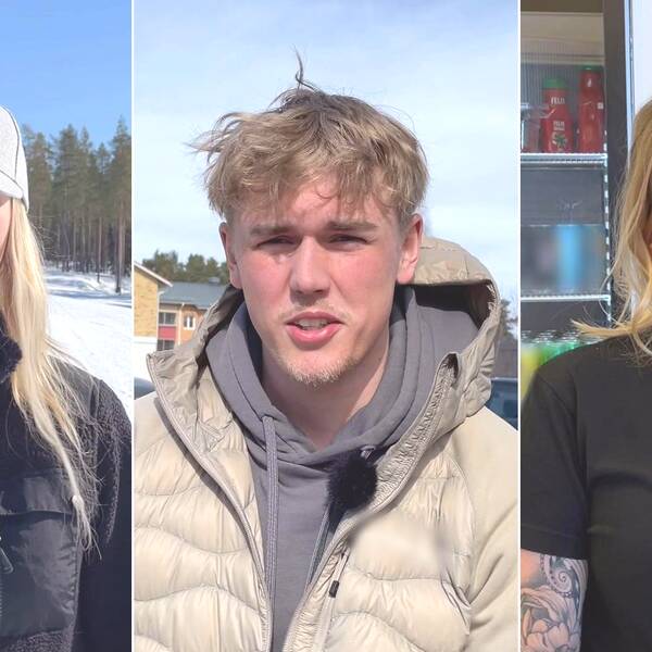 Splitbild. Till vänster står en blond tjej i keps, i mitten står en kille med biege jacka, till höger står en tjej med glasögon och svart t-shirt.