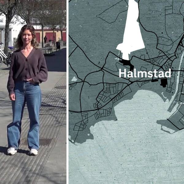 Reportrarna Daniel Strömbäck och Jennifer Sandberg på plats i Andersberg i Halmstad