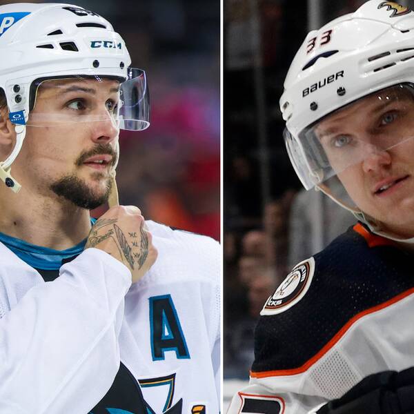 Jakob Silfverberg (t.h) hyllar Erik Karlsson.