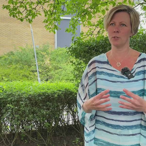 Vårdförbundet i Skånes ordförande Malin Tillgren intervjuas om löner inom sjukvården.