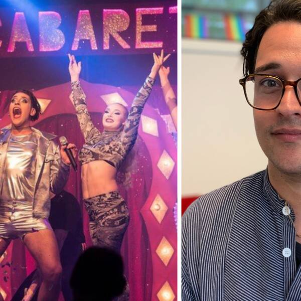 Bild från showen Cabaret Candyclub och dess grundare Albin Ganovic.