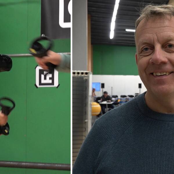 Företagsmässan Expo norr tillbaka efter uppehåll. En glad pojke leker med vr glasögon.
