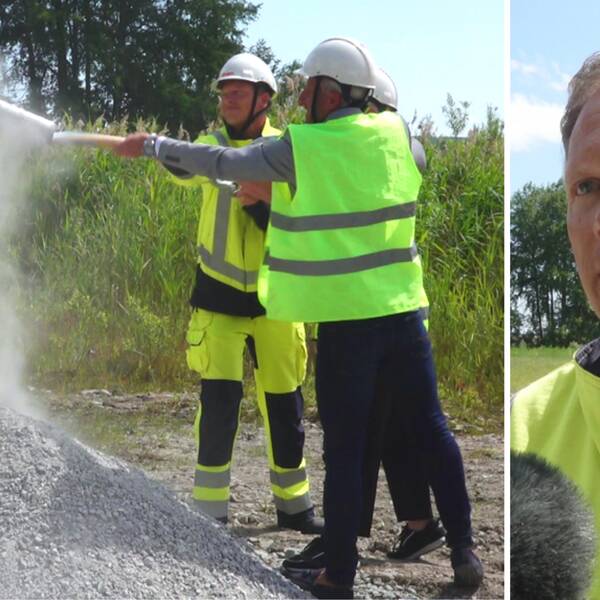 Första spadtagen för ny transformatorstation i Skebäck som Eon ska bygga.