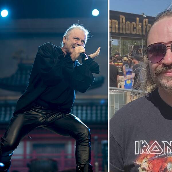 Iron Maidens sångare Bruce Dickinson och Kalle Bäck.