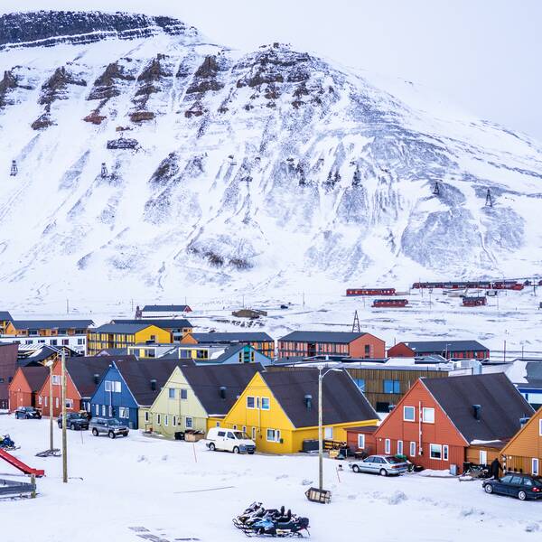 Bostäder i Longyearbyen på Svalbard.