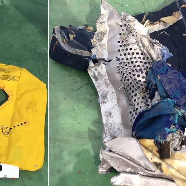 Bilder på vrakdelarna från Egyptair-planet har publicerats på egyptiska militärens Facebook-sida.